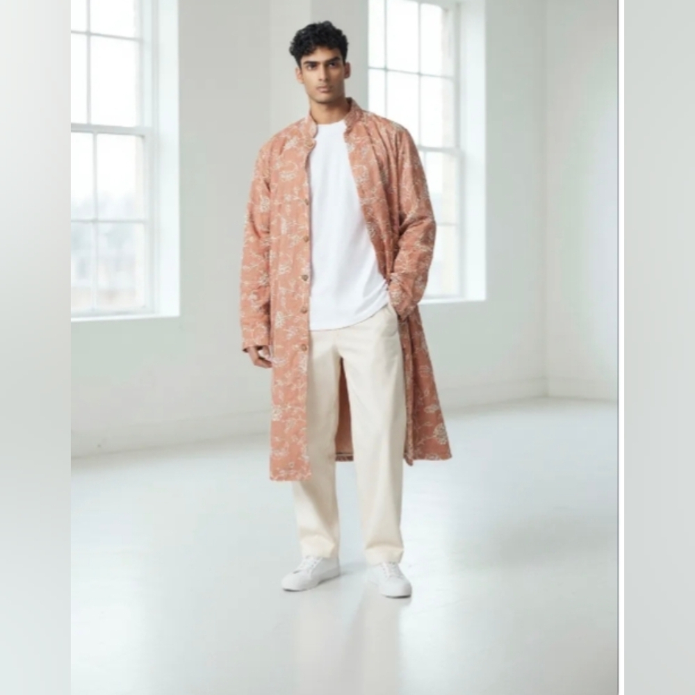 NWT Kalki Long Stylish embroidery longline jacket Size S